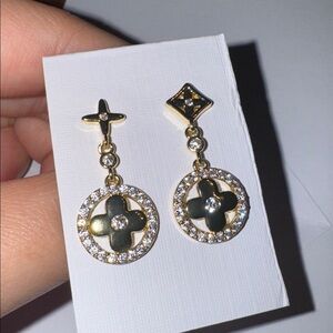 18K Gold Plated Two-Tone Dangle Earrings | Gold Statement